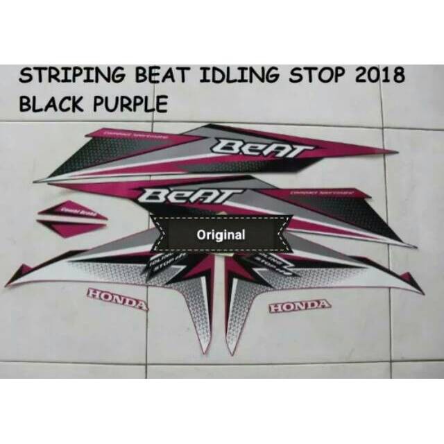 Striping Motor Honda Beat CBS ISS 2018 Magenta