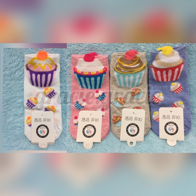 •gracie• Kaos Kaki Cupcake | Ankle Socks Motif Cupcakes