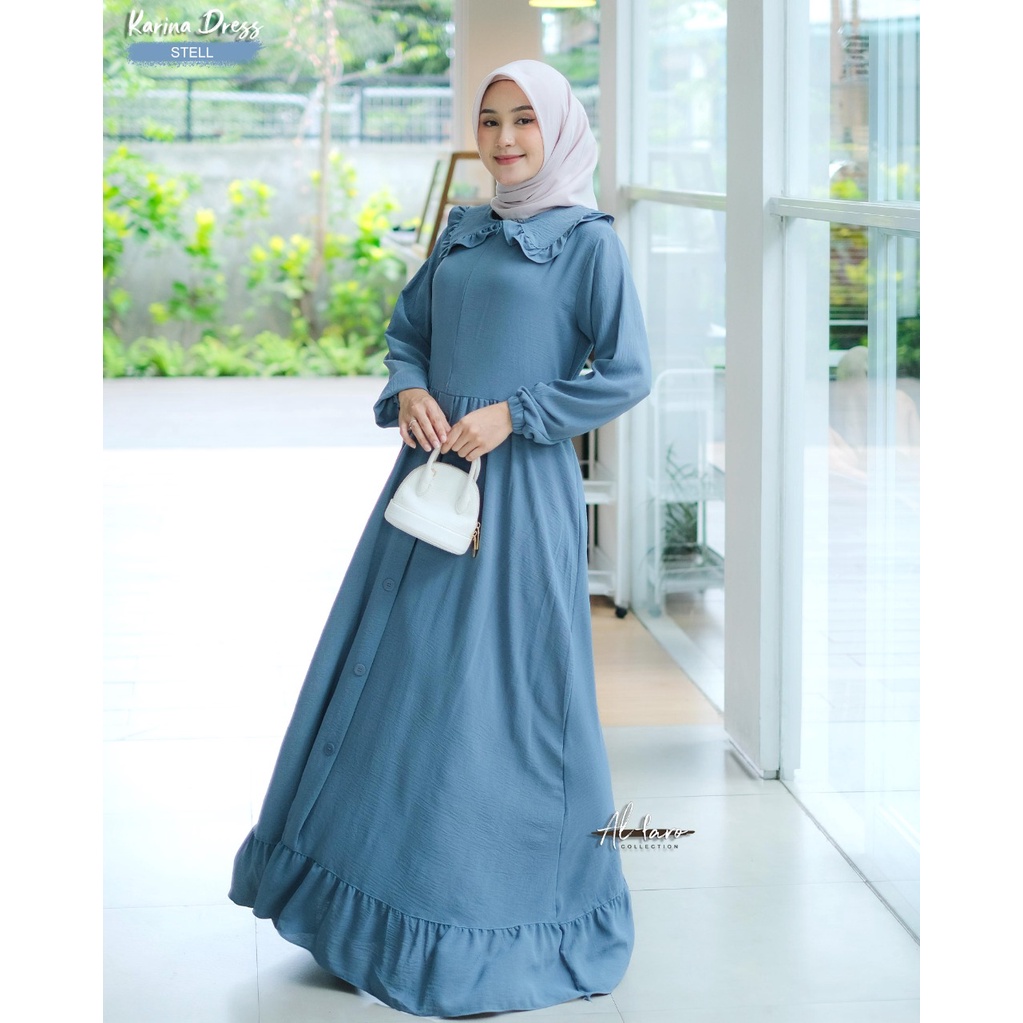 Dress Mecca by Alfaro gamis model Malay polos terbaru cringkle Premium