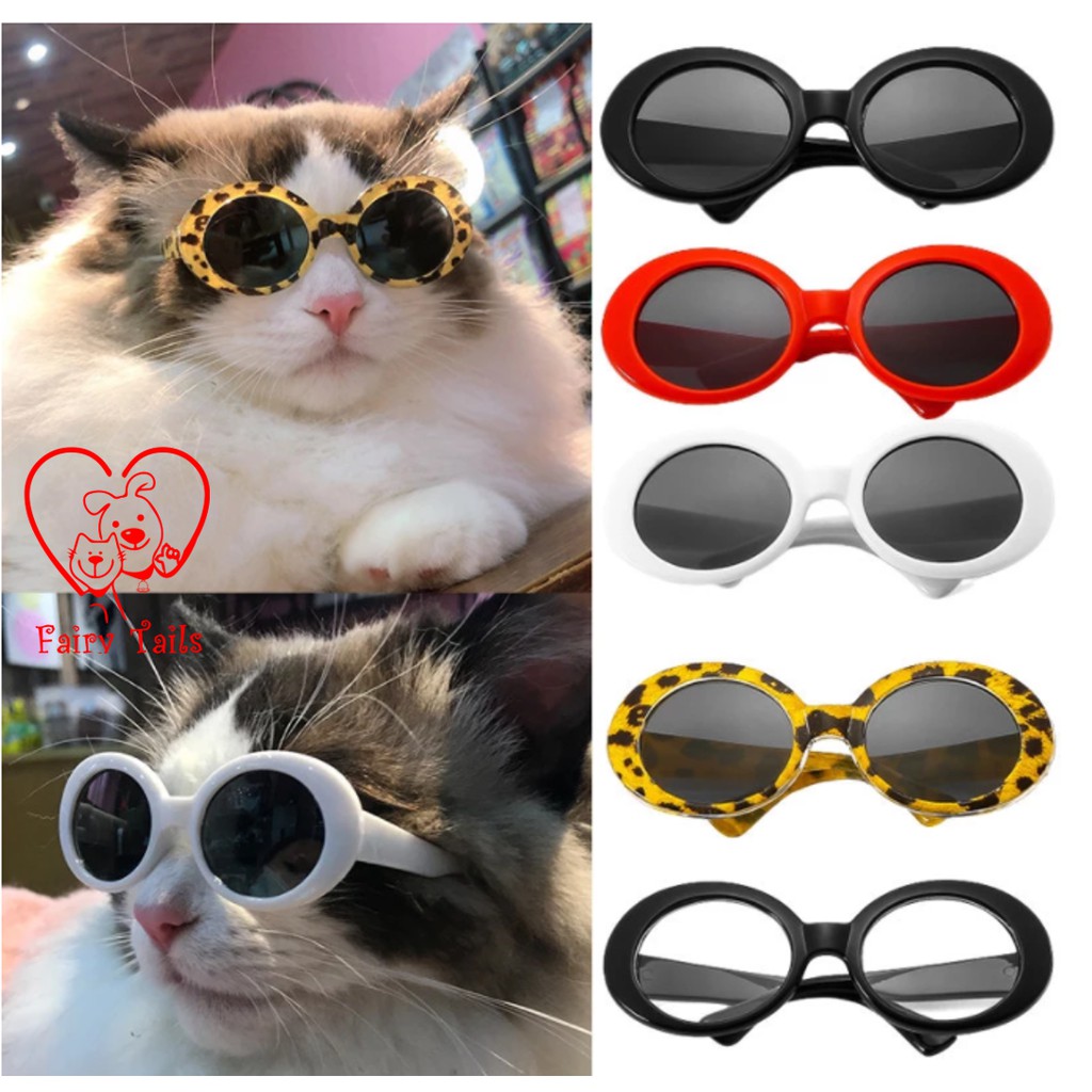 Kostum Cosplay Anjing Kucing Kacamata Hitam Plastik | Pet Fashion Plastic Sunglassess Round Shape