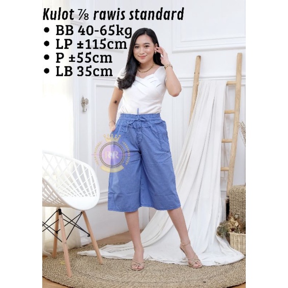 Celana kulot 7/8 jeans wanita
