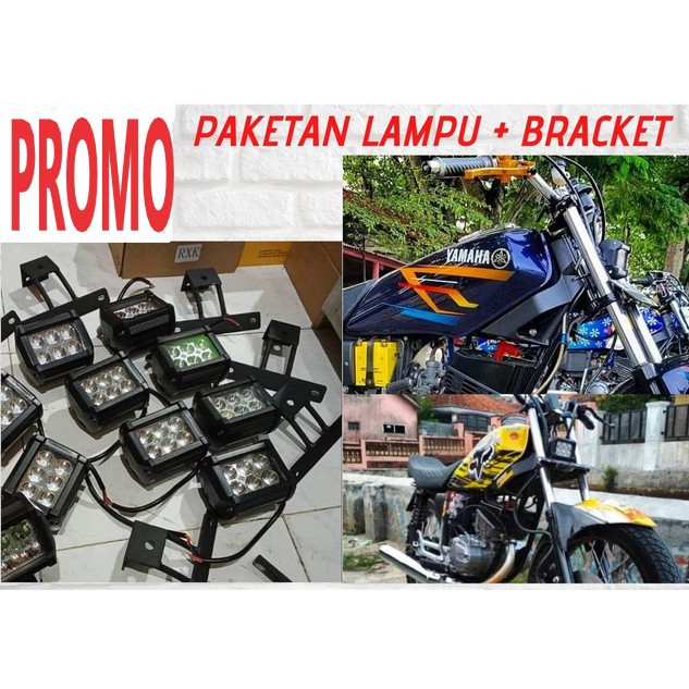 1 SET Lampu Depan LED 6 titik+Breket Lampu Motor RX-KING
