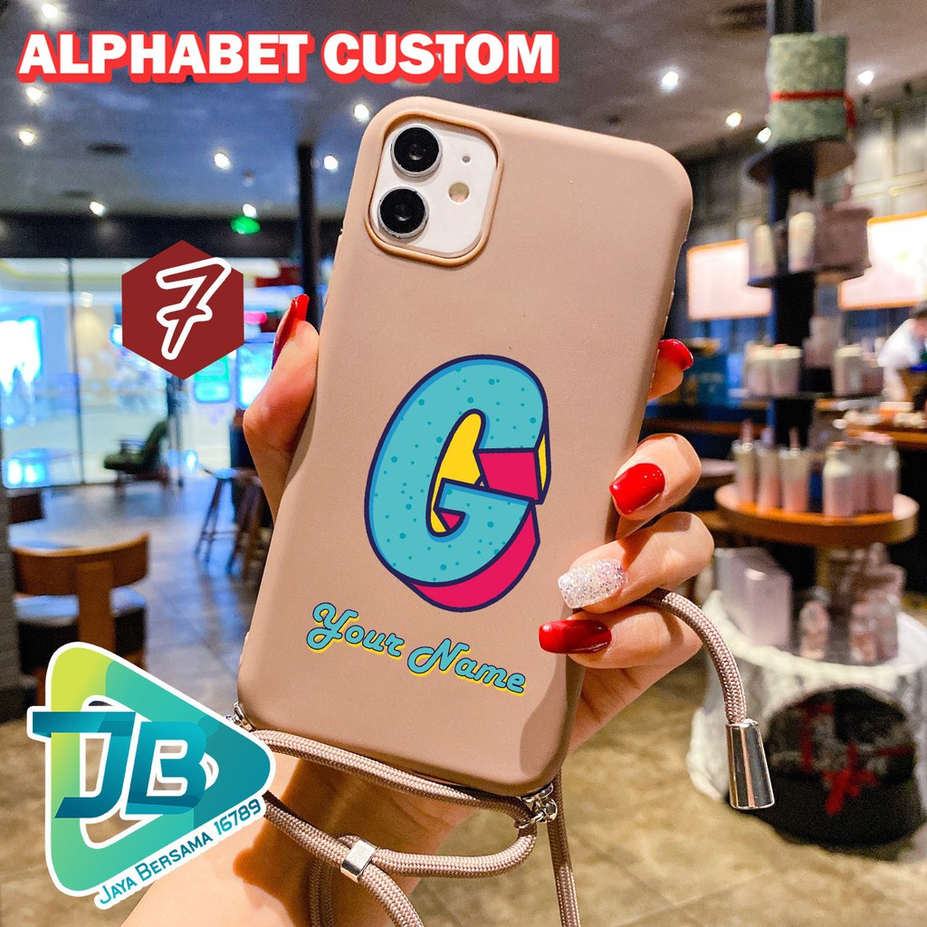 Softcase Slingcase Tali Lanyard Candy ALPHABET Oppo A92 A52 Reno 2 2f 2z 4 4f R9s 3 F17 Pro JB3284