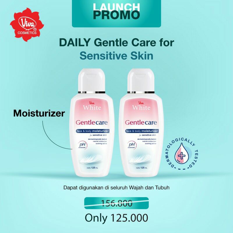 Moisturizer Pelembab Hand Body Lotion Gentle Perawatan Kulit Sensitif Sensitive Skin Viva