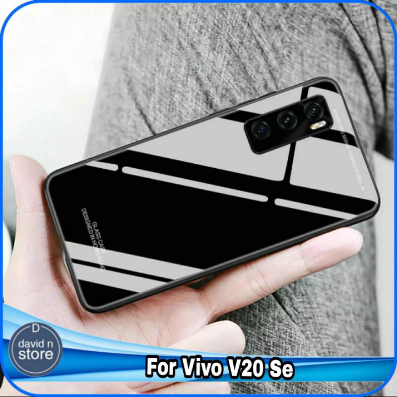 Casing Vivo V20 Se V 20 Se Hard Soft Case Luxury Glass Mirror Edge Shell Skin Ultra Slim Back Cover