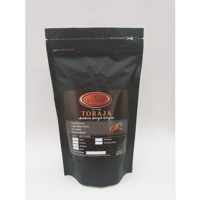 

(BISA COD) KOPI ARABIKA TORAJA (BIJI/BUBUK) 250 GRAM - BIJI, MEDIUM ROAST