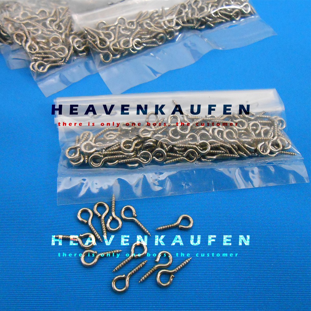 Sekrup Skrup Paku Ulir Gantungan Kunci / Screw Eye Pins Panjang 1,2 cm Harga Per pack isi 100 pcs