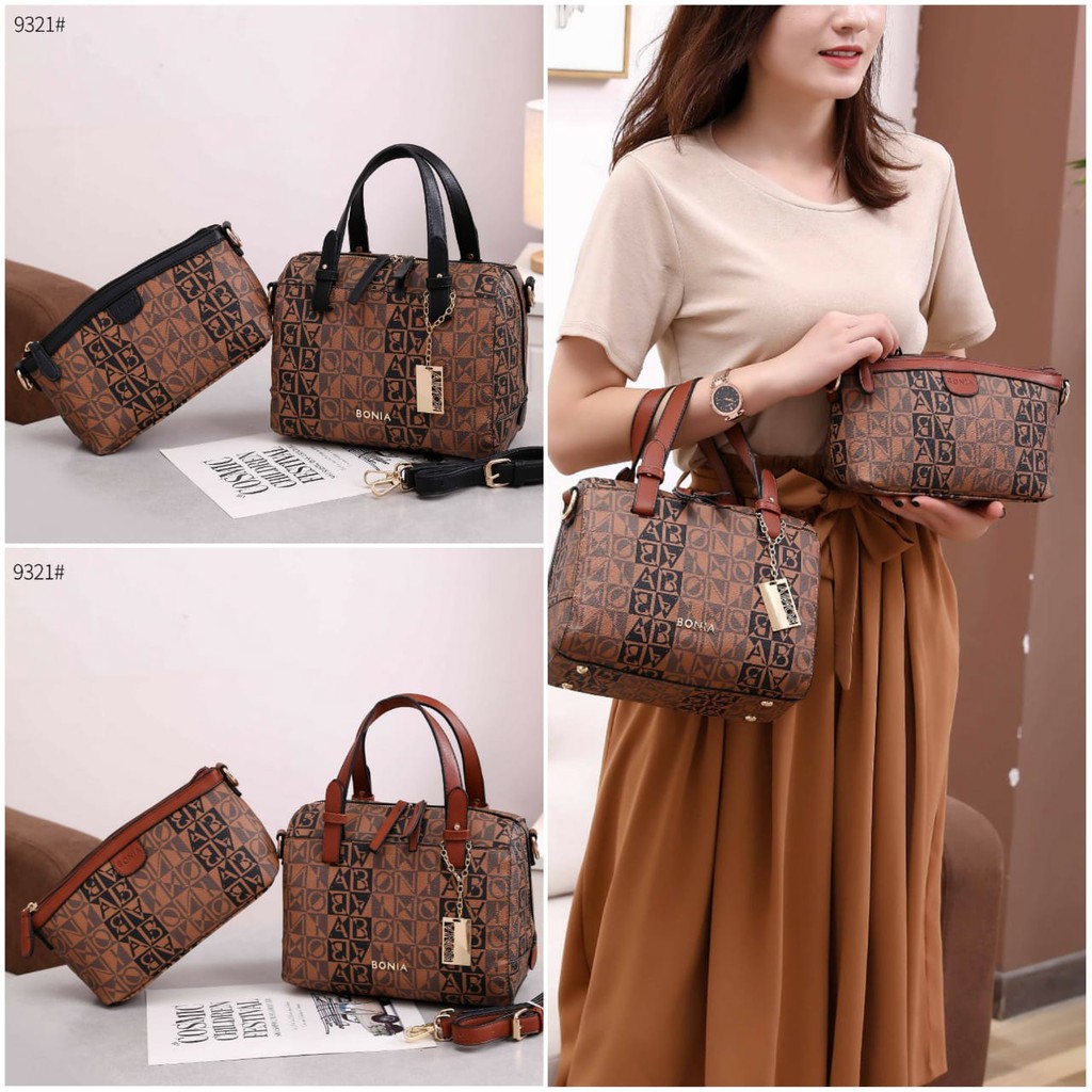 B0NIA SET 2IN1 BAG 9502 9321 HR TAS SELEMPANG FASHION BERKUALITAS IMPORT BATAM SHOULDERBAG TERLARIS