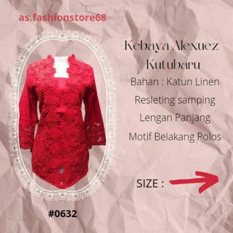 Atasan Wanita Kebaya Kutubaru Alexuez Kebaya Kutu baru Brukat Merah Kebaya Brokat Modern Bahan Katun