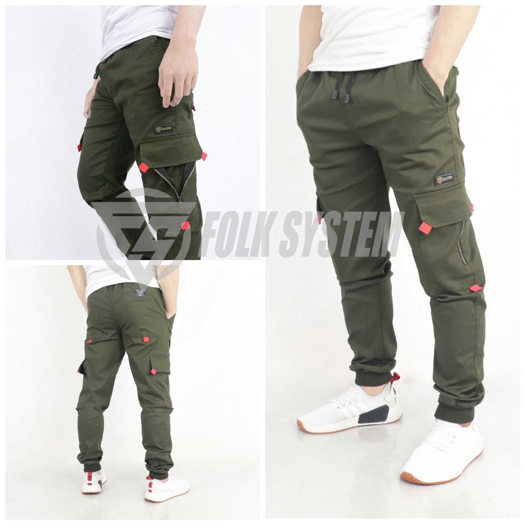 Celana cargo jogger panjang pria original folksystem KML