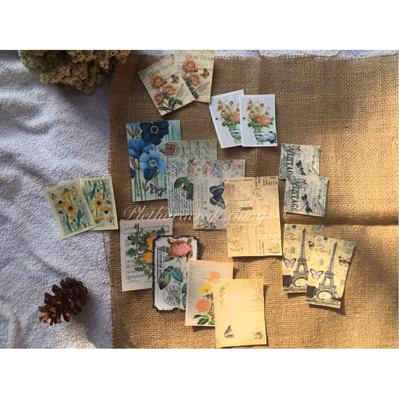 

postage vintage paper old sticker printabel murah aestetik untuk journaling set notebook planner