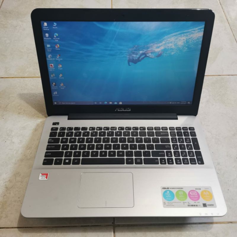 Laptop Asus X555B Amd A9-9420 gen 7 Ram 4GB HDD 500GB Amd radeon R5 Graphics layar 15 inch Windows 10