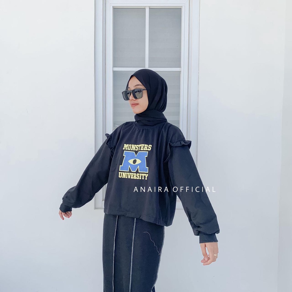 SWEATER WANIITA MONSTER UNIVERSITY ANAIRAOFFICIAL SWEATER OVERSIZE WANITA SWEATER CEWEK SWEATER OVERSIZE CEWEK CREWNECK CEWEK CREWNECK WANITA