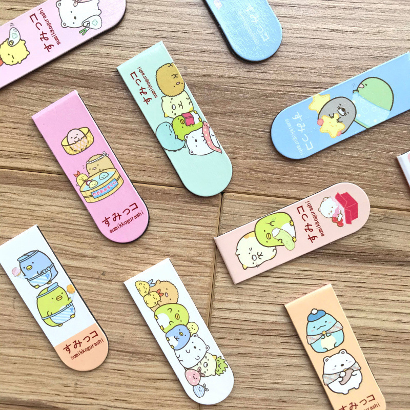 Mini Magnetic Bookmark Set Kawaii Bookmark Stickers Book Marker Paper Reading Students Stationery Supplies