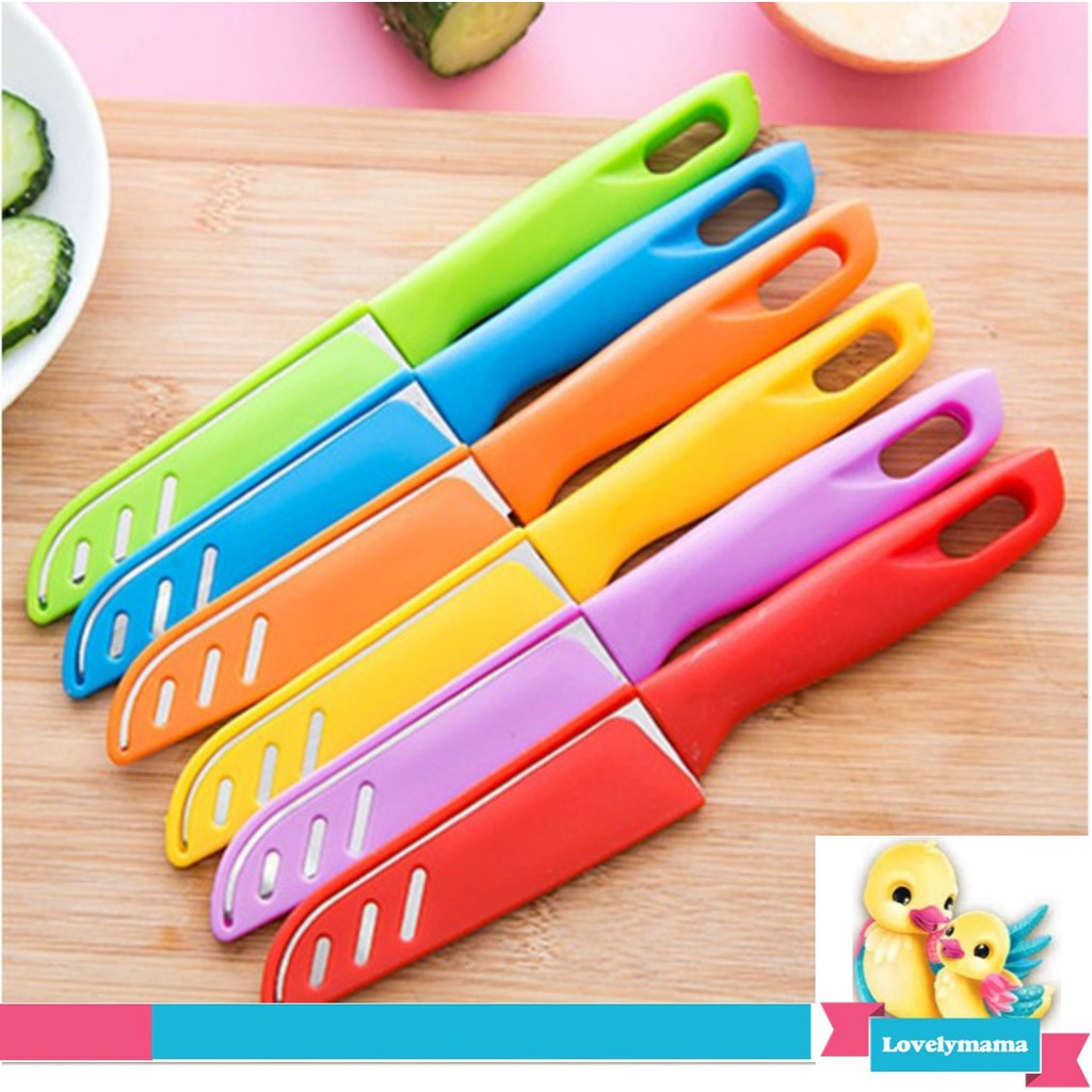 Pisau Dapur Sarung Garis 3 Stainless Steel Buah Sayur cake apel pear kecil tajam serbaguna roti lovelymama lovelymama411