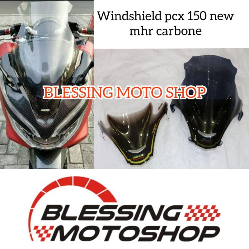 windshield pcx new visor mhr carbon pcx 150 lokal windshield pcx 150