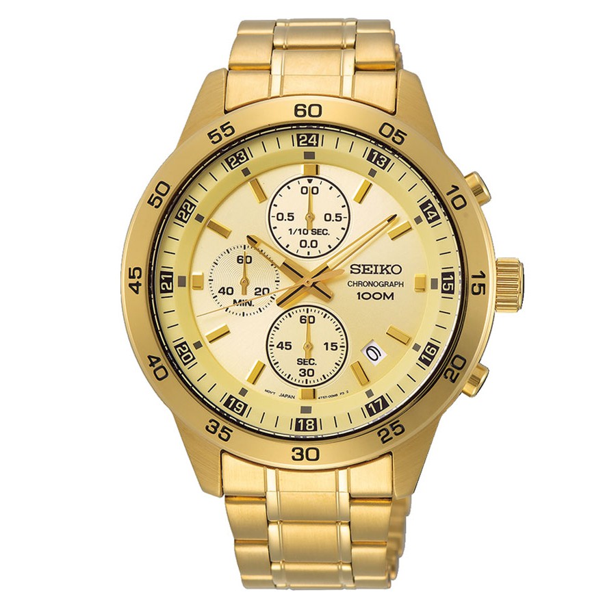 Seiko Quartz SKS646P1 Chronograph Gold IP - Jam Tangan Pria SKS646