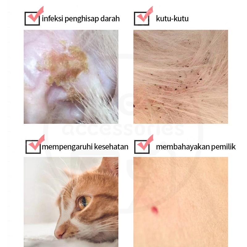 kalung anti serangga pinjal dan anti nyamuk ukuran bisa disesuaikan aksesoris hewan peliharaan