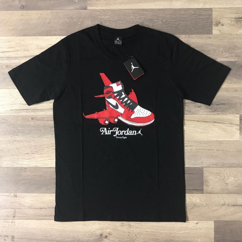 KAOS BAJU T SHIRT ATASAN DISTRO JORDAN AIR JORDAN SEPATU BRAND HITAM USA M L COWOK CEWEK TERBARU TER