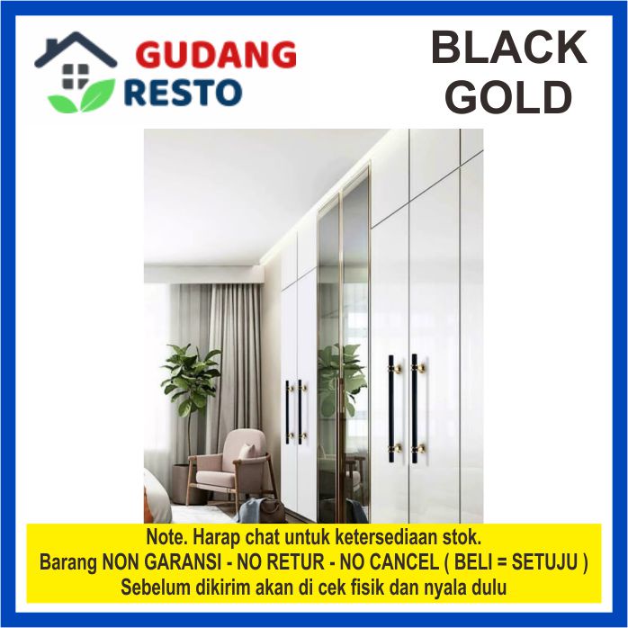 HANDLE BESI BLACK GOLD HITAM EMAS TARIKAN PULL KNOP LACI PINTU LEMARI