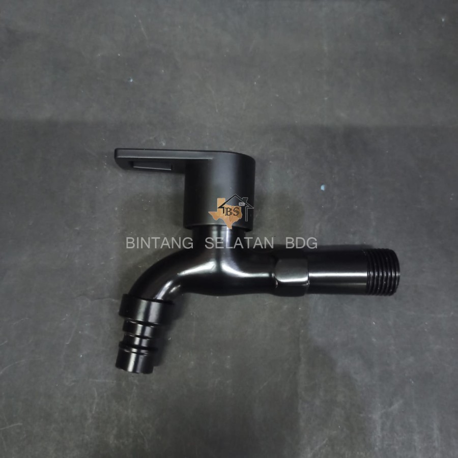 KRAN KERAN TAMAN KERAN TEMBOK AIR DINGIN WALL TAP BLACK SERIES