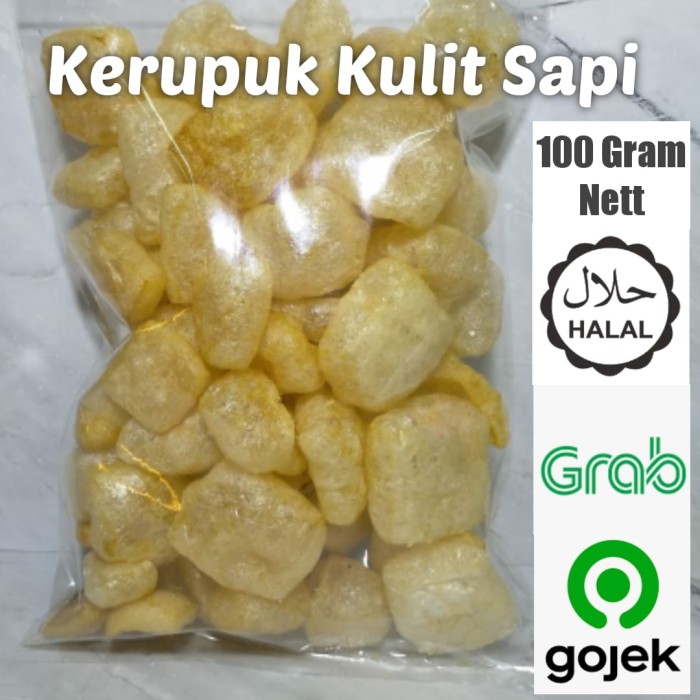 KERUPUK KULIT 100 GR / KERUPUK JANGEK / RAMBAK ASLI KULIT SAPI / HALAL