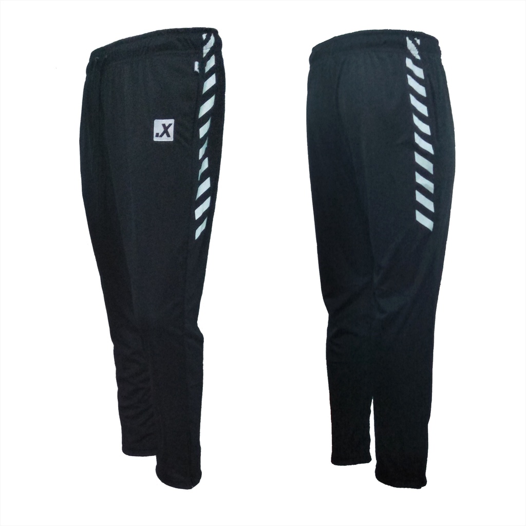 Celana Training Slim FIt CT 259 Hitam Putih Track Pants Lari Gym FItness Pria Wanita