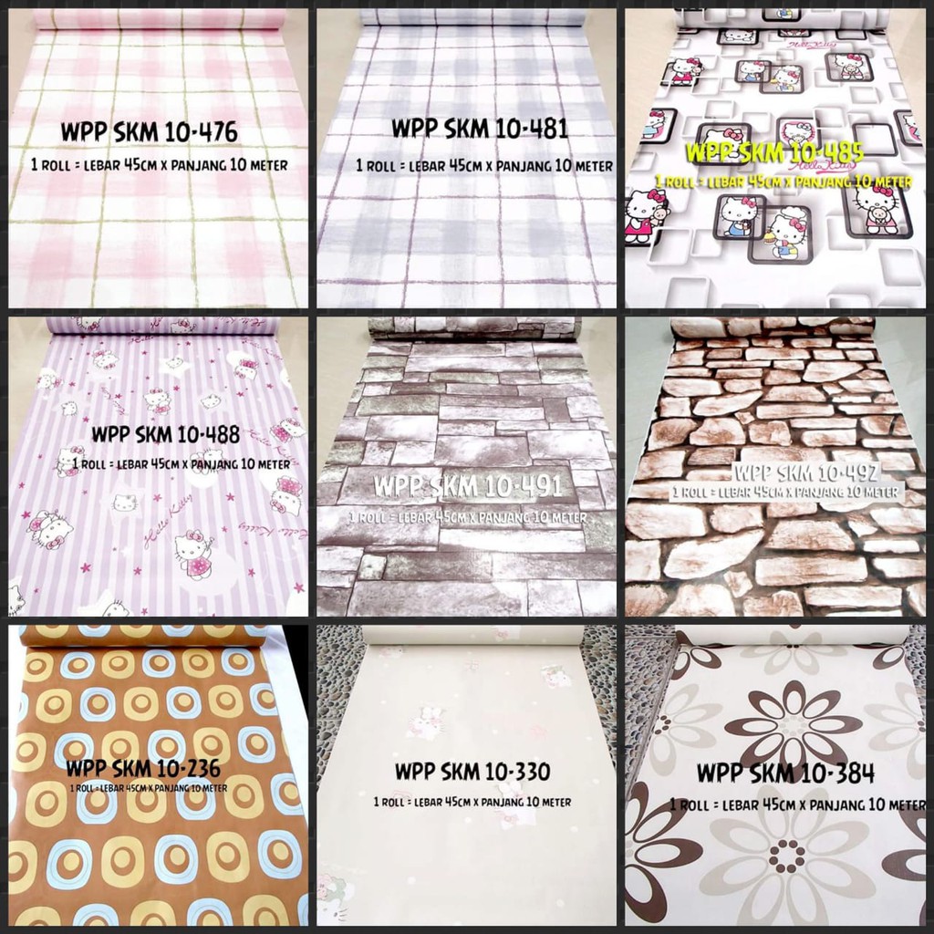 WALLPAPER 10 METER X 45CM KMK 10476 10481 10485 10488 0491 10492 10236 10330 10384 10901 10338 GWP