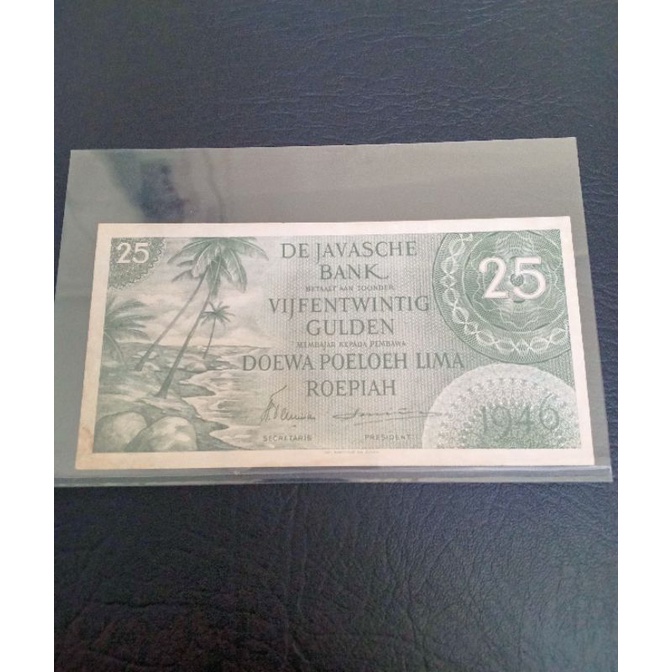 uang kuno federal 25 gulden tahun 1946 xf to au