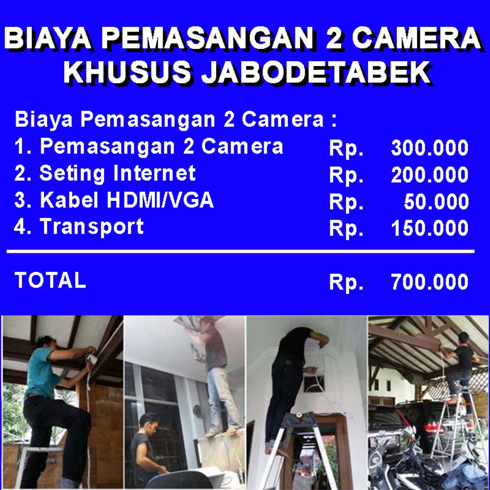 Paket Pasang CCTV 2 Kamera Dan Kabel HDMI