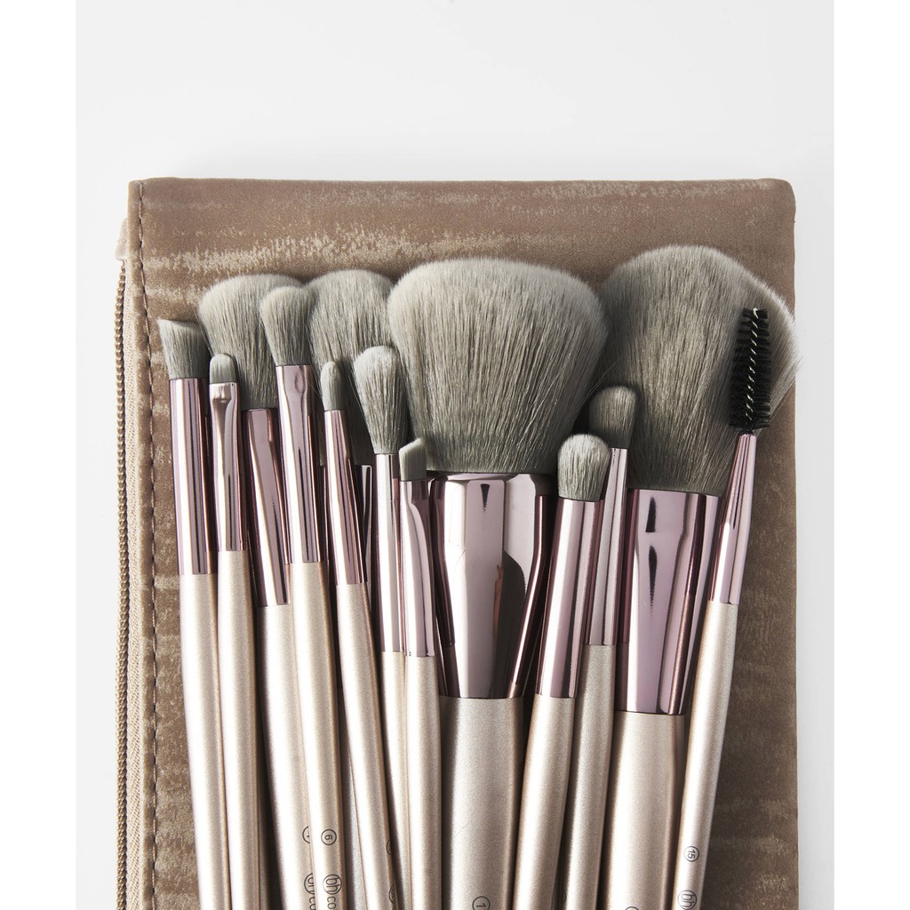 BH Cosmetics Lavish Elegance 15 Pcs Brush Set Bonus Bag