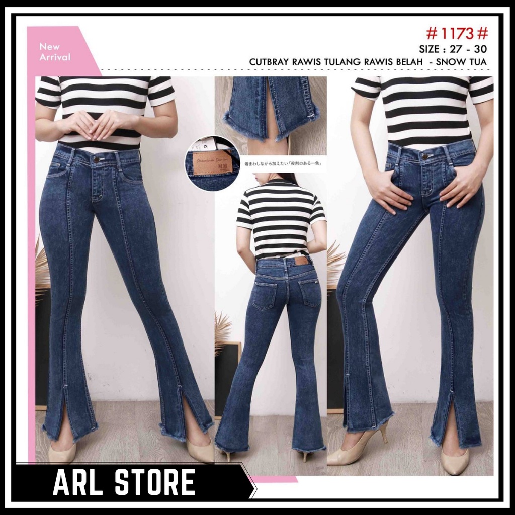 Celana Panjang Jeans Levis Cutbray Wanita Bahan Strech Import Model Cutbray Rawis Tulang Rawis Belah