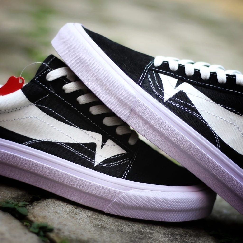 PROMO Sepatu Vans Oldskool Wrap Black True White Premium, Tag Made in China | Sneakers Pria dan Wanita Import Quality