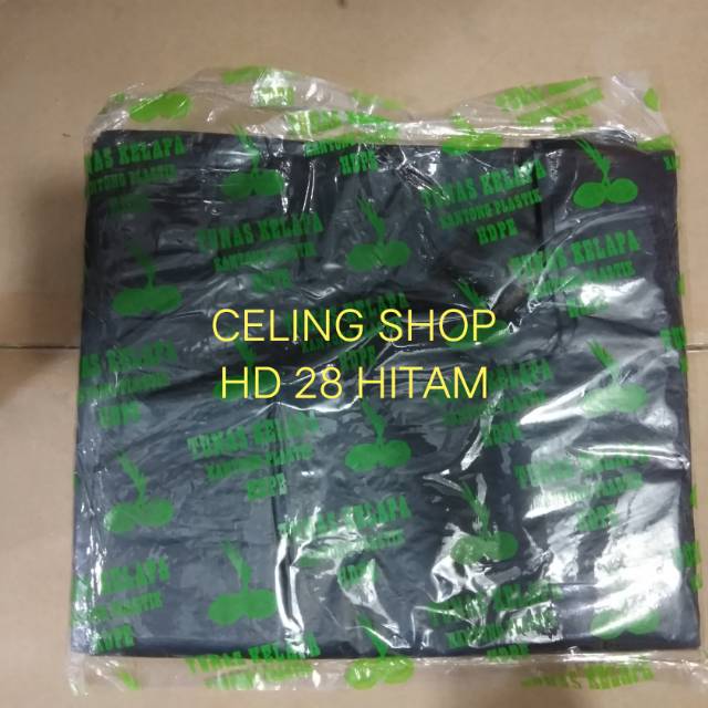 kantong plastik HITAM TUNAS kelapa uk28 hd28 kresek asoi besar tebal
