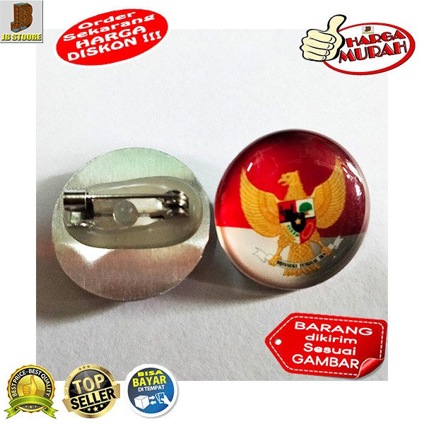 Pin Garuda Baju Topi Peci Merah Putih Peniti / Bros Garuda Kecil merah putih peniti