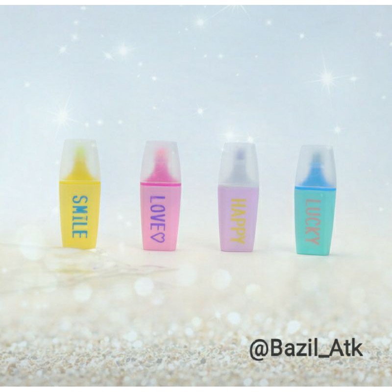 

Highlighter Vintage Love Lucky Smile Happy - Spidol Marker (1 set/ 4pcs)