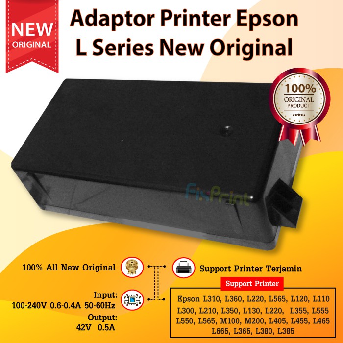 Adaptor Power Supply Epson L365 L310 L360 L220 L120 L110 L300 L210 L350 L130 L220 L355 Original New