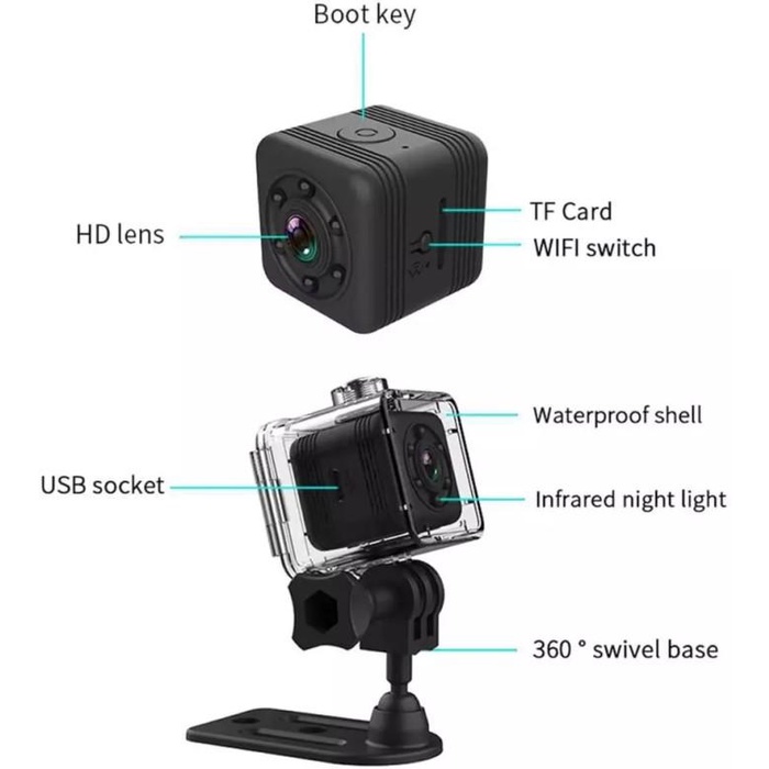 Spy Camera Wifi Waterproof Sport Camera Infrared Sq29