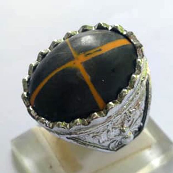 Batu Cincin Akik Tapak Jalak Garis Warna Emas