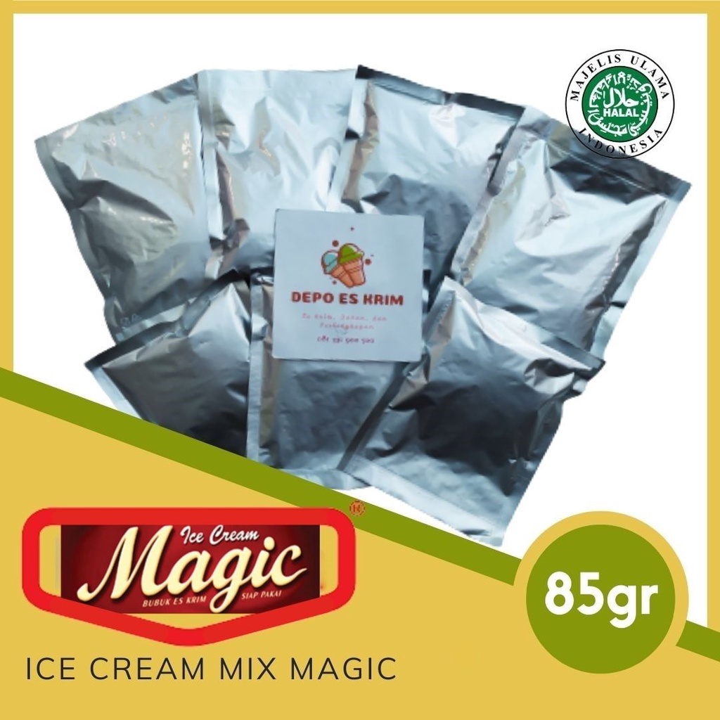 Bubuk Es Krim 85 gram Murah ( Bahan Tepung Premiks Magic Ice Cream Mix Premix )