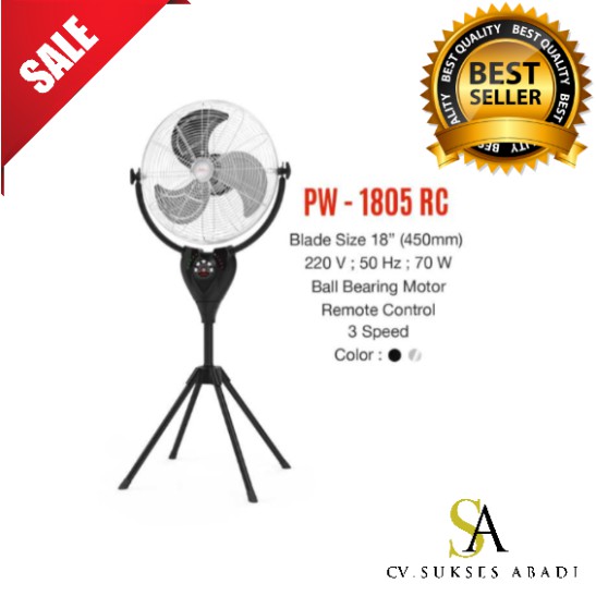 Stand Fan Maspion Power Fan PW 1805 RC 18 Inch Termurah Surabaya