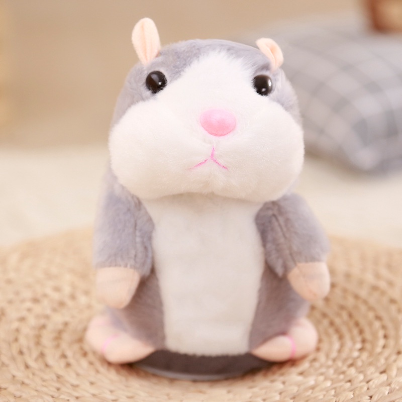 Mainan Boneka Hamster Bahan Plush Dengan Perekam Suara Untuk Edukasi Bayi