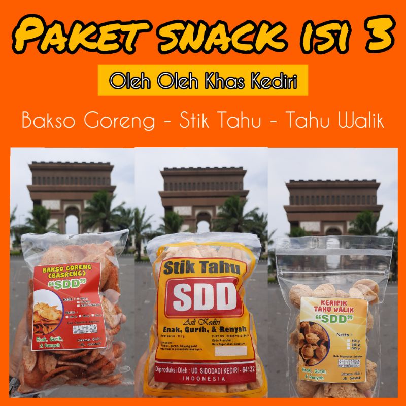 

STIK TAHU/BAKSO GORENG/TAHU WALIK ISI 3 PCS PAKET SNACK OLEH OLEH KHAS KEDIRI