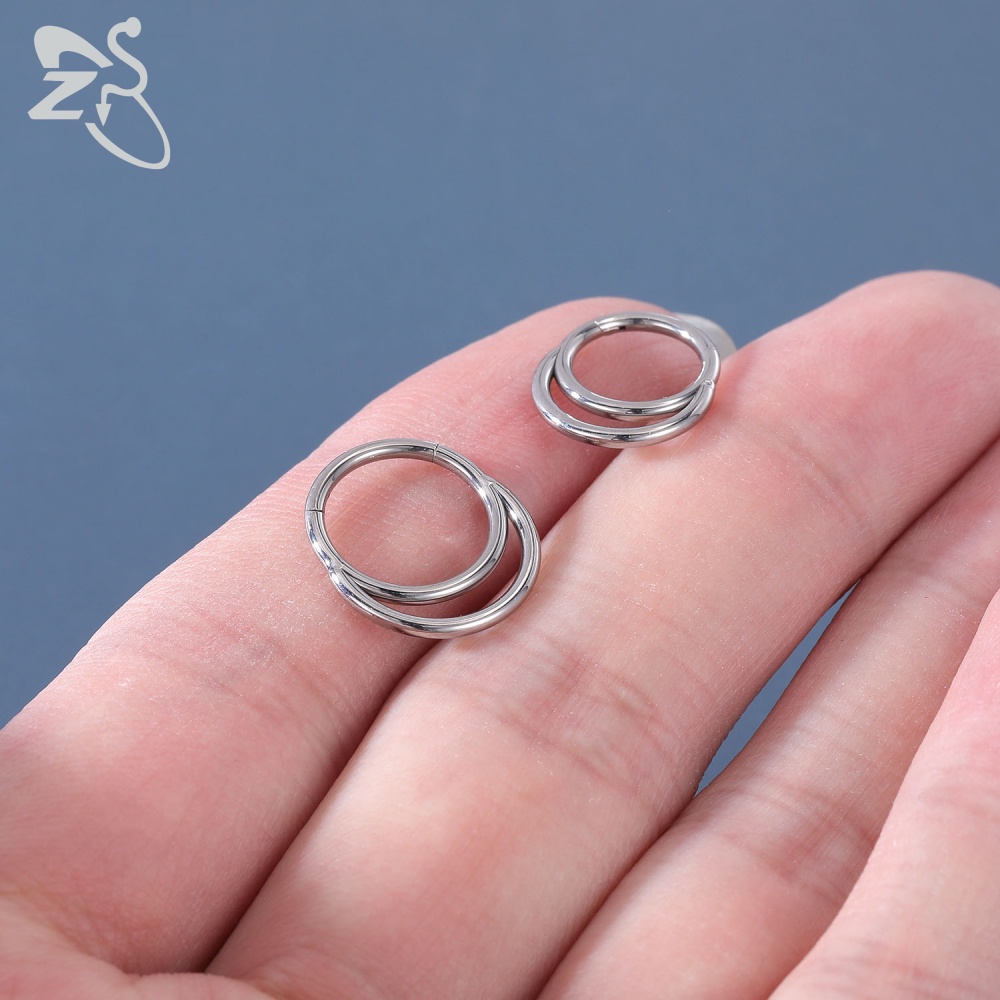 16G G23 Titanium Septum Nose Rings Crystal Tragus Helix Piercing Cartilage Jewelry Surgical Steel Septum Clicker Nose Piercings