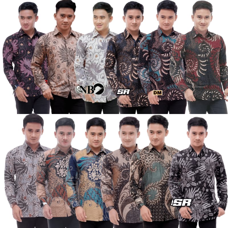 Kemeja BATIK PRIA LENGAN PANJANG SIZE M L XL XXL BSWART Batik HRB026 kenango panjang padi