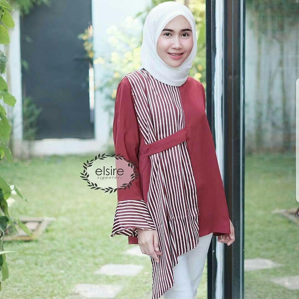 Dapatkan Harga Atasan Dress Muslim Hijab Tunik Pakaian Wanita Blouse