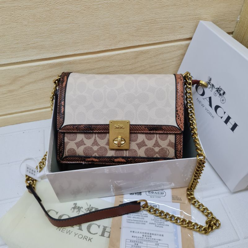 Coch hutton shoulder kombi snakeskin free box / tas selempang coa*h uk 22 x 16 x 9 / tas coa anoska