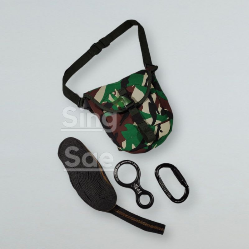 Webbing Carabiner Delta Screw Figure 8 JATAH TNI/CLIMBING/ALAT PANJAT