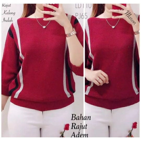 WSE390 - Blouse Batwing Rajut Sara Bahan Ranjut Lembut Tidak Berbulu PREMIUM QUALITY