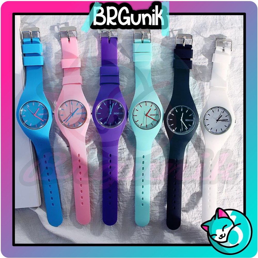 BRGUNIK Jam Geneva Quartz Strap Jelly Rubber Karet JT014